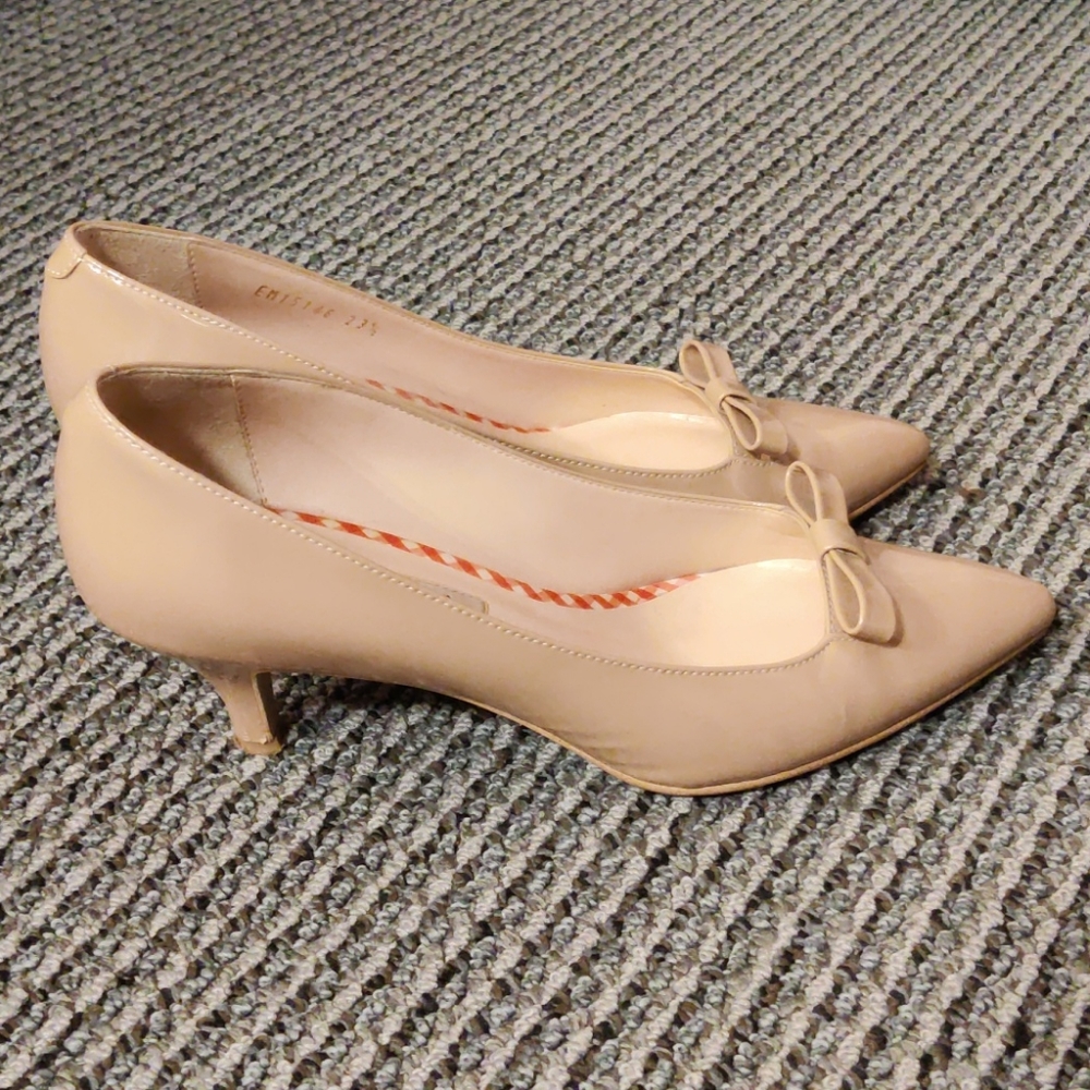 Diana Nude Pointed Toe Kitten Heels - Gem